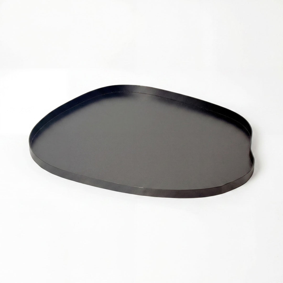 Dekorationsbakke i metal - 50 cm - Sort - Håndlavet