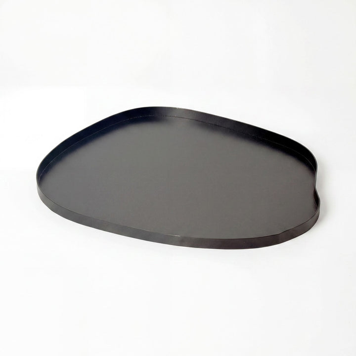 Dekorationsbakke i metal - 50 cm - Sort - Håndlavet