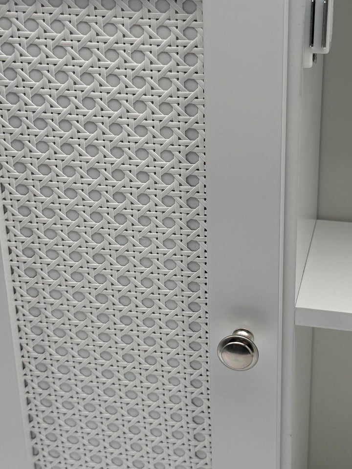 Spejlskab hvidt 60cm - Vægskab til badeværelse med 1 spejldør