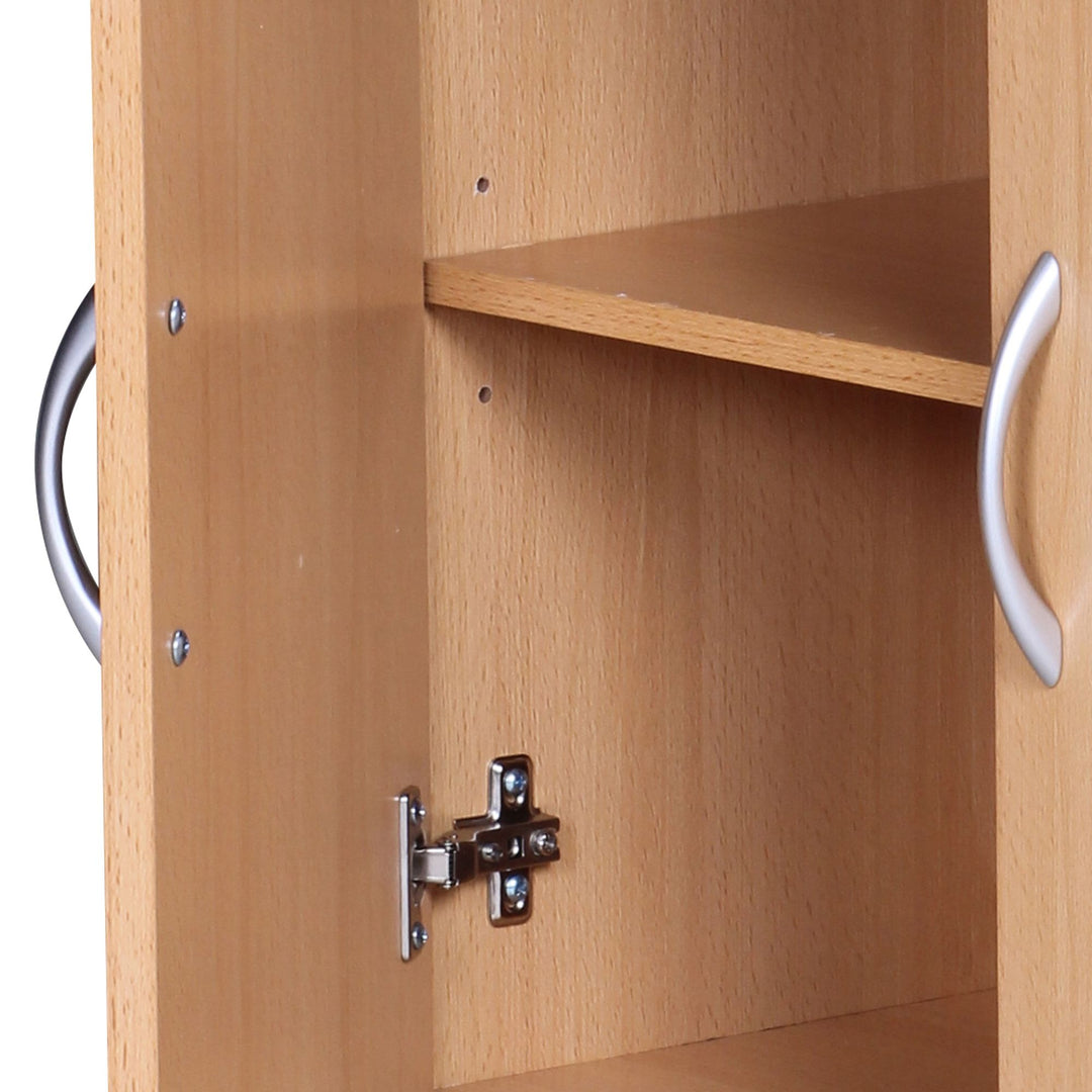 Skoskab med skuffe og 2 døre 60×75×30 cm, bøgetræslook, pladsbesparende skoskab lavet af melaminbelagt spånplade, entremøbel, moderne skoreol