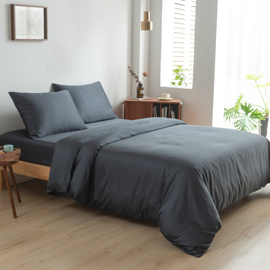 Mørkeblå Bambus Sengesæt 1-person - 400TC Tanboocel - Space Blue
