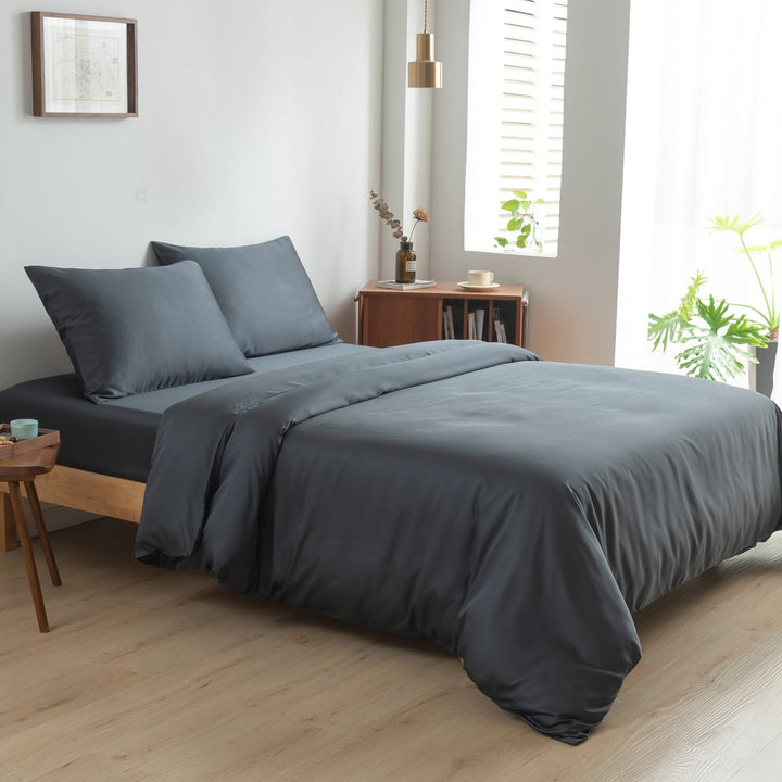 Mørkeblå Bambus Sengesæt 1-person - 400TC Tanboocel - Space Blue