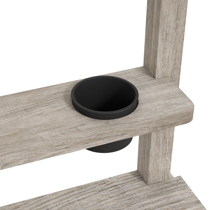 Sandkasse med vandstation, 2 plantekasser, behandlet massivt træ, 154 x 80 x 60 cm, grå