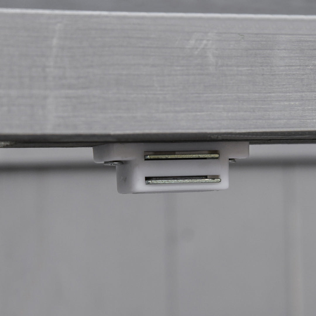 Hvidevareskab, dobbeltdør, hængslet låg, 2 hylder, vejrbestandig, naturtræ, grå, 74 x 43 x 88 cm