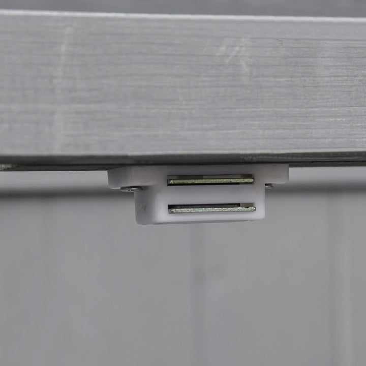 Hvidevareskab, dobbeltdør, hængslet låg, 2 hylder, vejrbestandig, naturtræ, grå, 74 x 43 x 88 cm