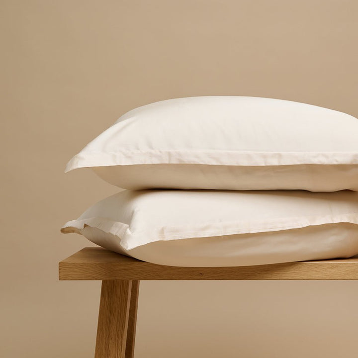 TENCEL™ satin pudebetræk hvidt sand