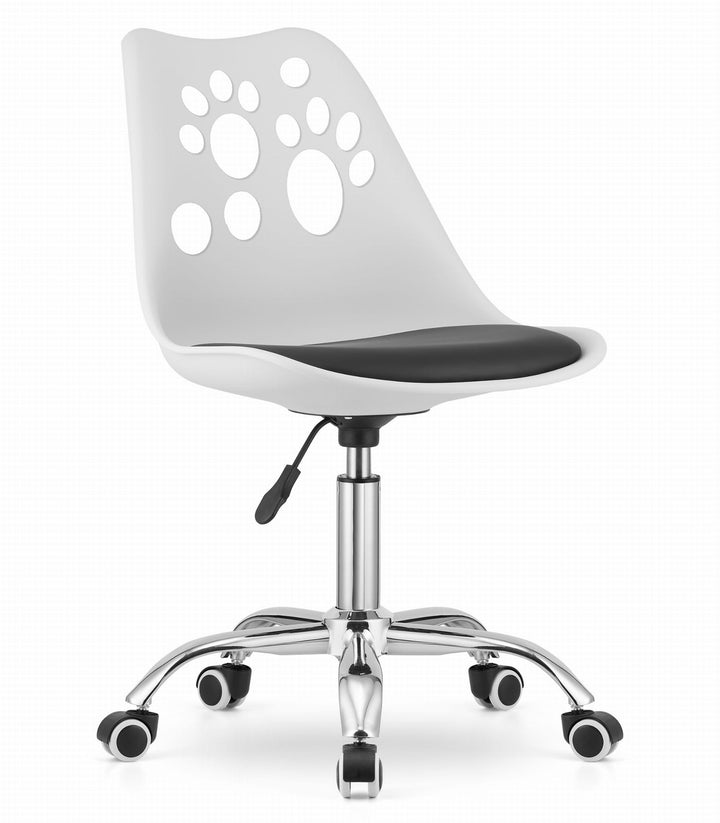 OSKAR PRINT kontorstol – klassisk design i hvid/sort med ergonomisk komfort