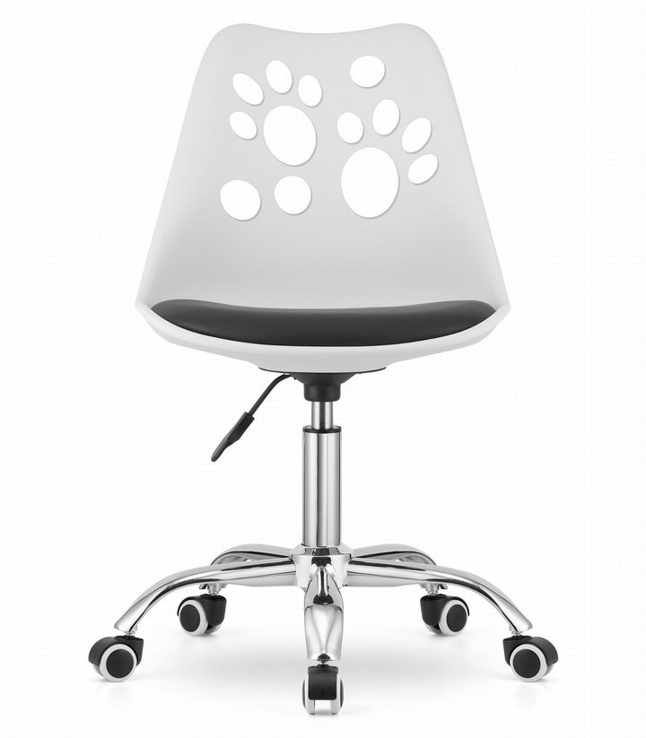 OSKAR PRINT kontorstol – klassisk design i hvid/sort med ergonomisk komfort