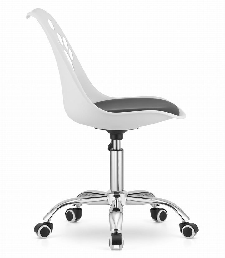 OSKAR PRINT kontorstol – klassisk design i hvid/sort med ergonomisk komfort