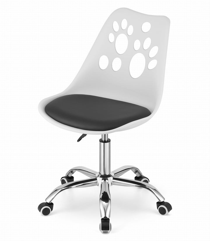 OSKAR PRINT kontorstol – klassisk design i hvid/sort med ergonomisk komfort