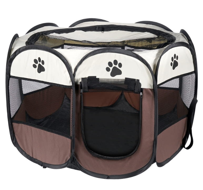 Hunde-/kattegård 74x74x43cm - brun