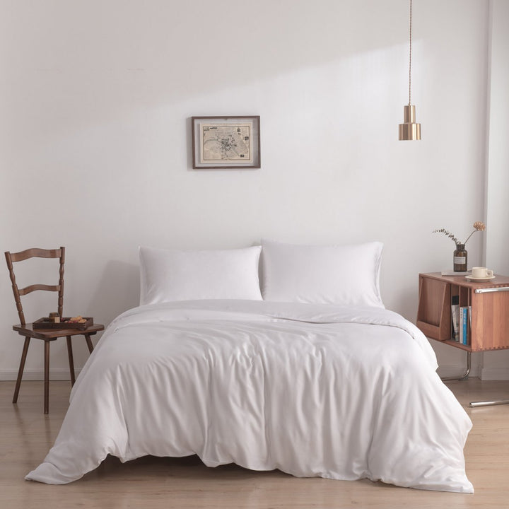 Hvidt Bambus Sengesæt 1-person - 400TC Tanboocel - Coco White