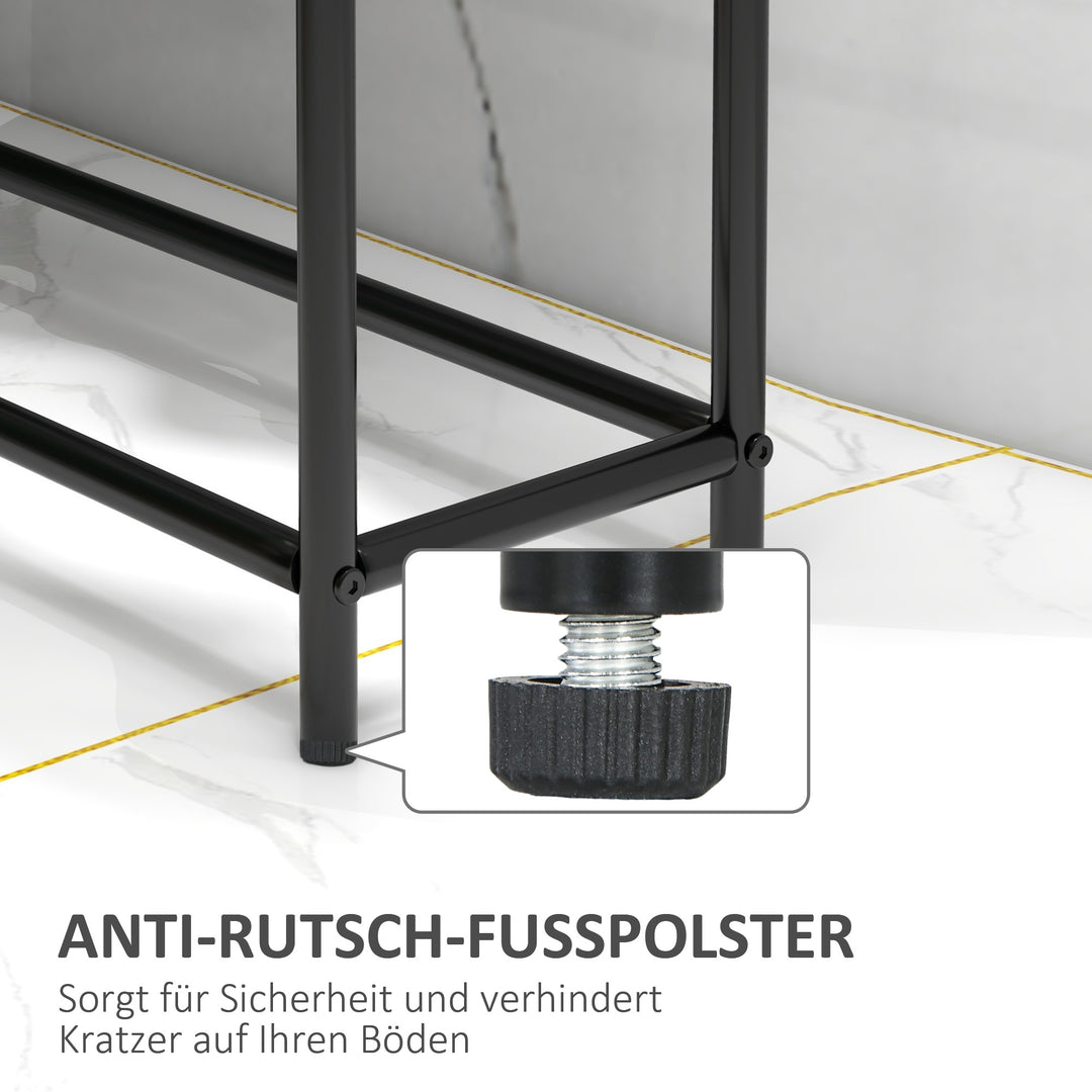 Håndklædetørrer, fritstående, 2 stænger, rustfri, 66x20x110cm, sort