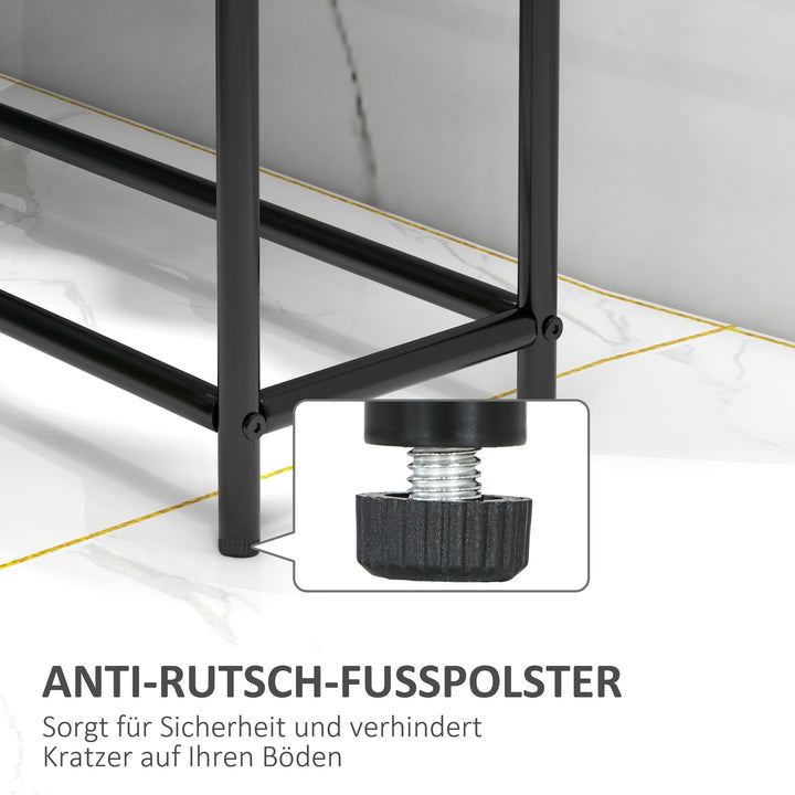 Håndklædetørrer, fritstående, 2 stænger, rustfri, 66x20x110cm, sort