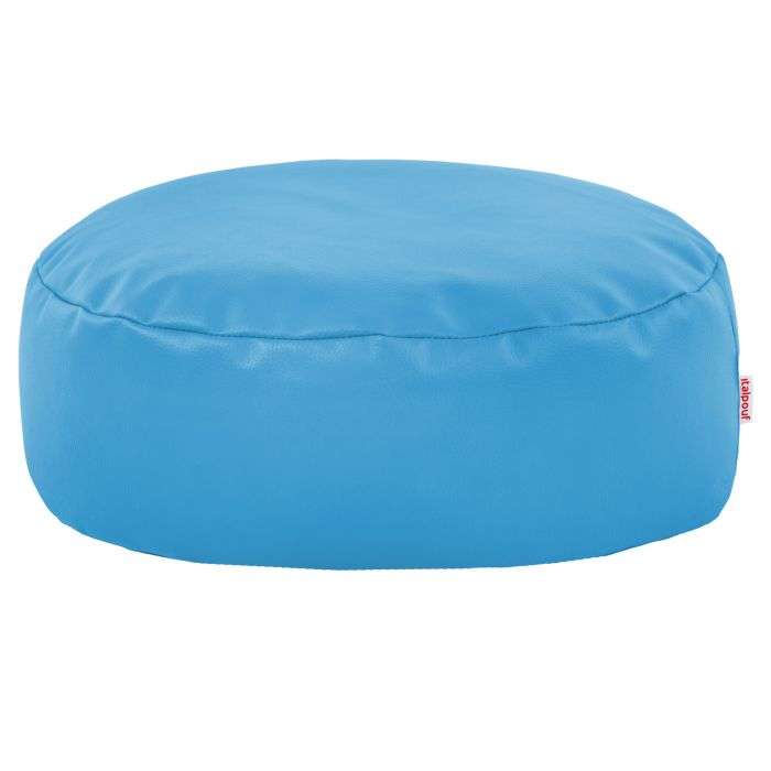 Round Footstool Pouffe - Faux Leather