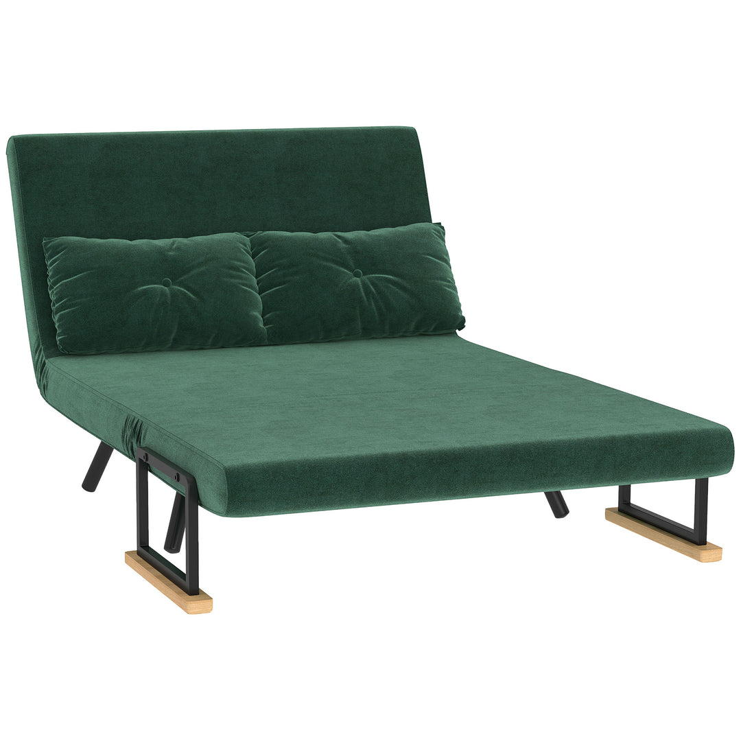 4-i-1 sovesofa med sovefunktion, fløjlslook, 183x98,5 cm, grøn