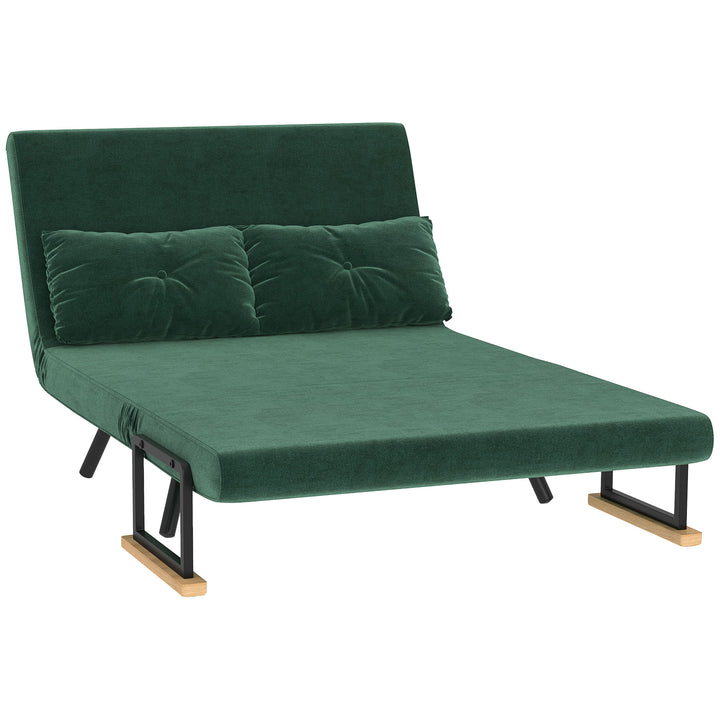 4-i-1 sovesofa med sovefunktion, fløjlslook, 183x98,5 cm, grøn
