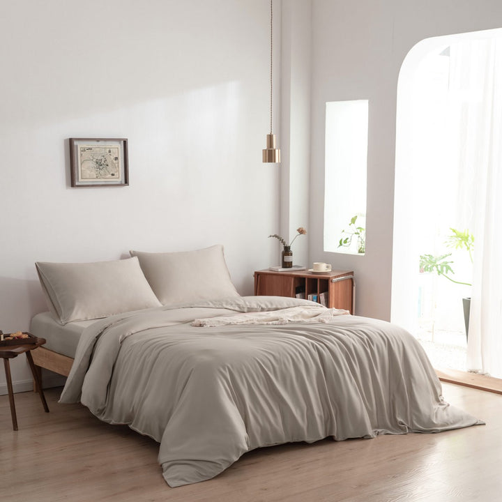 Beige bambus dynebetræk Premium - 400TC Tanboocel - 100% bambus - Blød Taupe