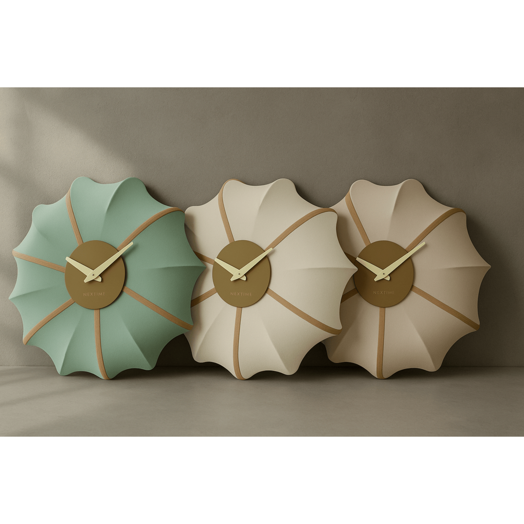 Vægur 50 cm-Silent-Fabric/Metal-NeXtime 'Ultimo'
