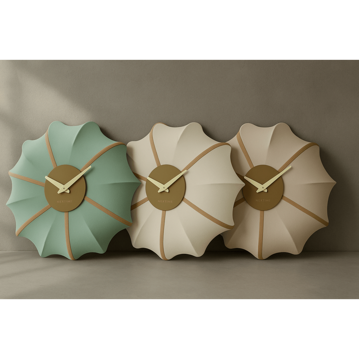 Vægur 50 cm-Silent-Fabric/Metal-NeXtime 'Ultimo'