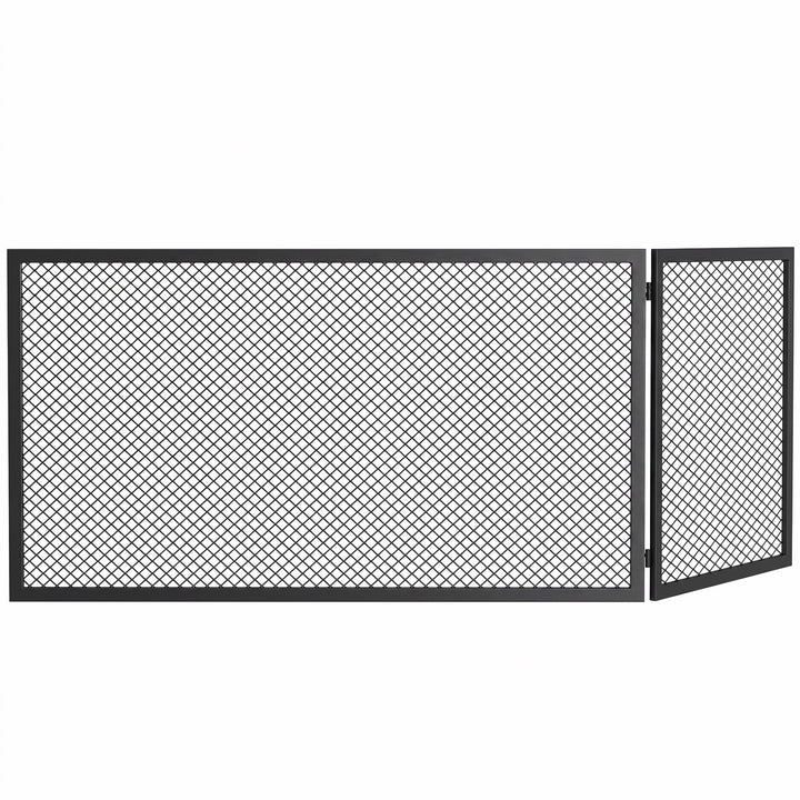 Pejsesikringsskærm, foldbar metalgnistbeskyttelse, 141 x 50 cm