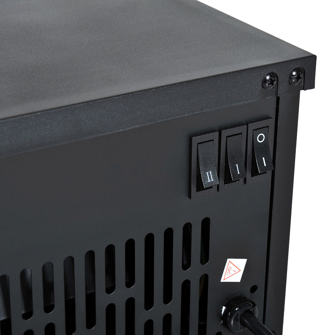 Elektrisk pejs elektrisk pejseovn fritstående pejs med flammeeffekt 600/1200w, metal, sort, 34x17x31 cm