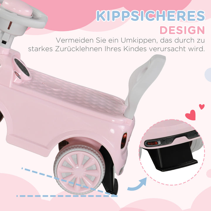 Kørestol til børn, væltesikring, horn, skridsikkert sæde, til 1,5-3 år, op til 25 kg, lyserød
