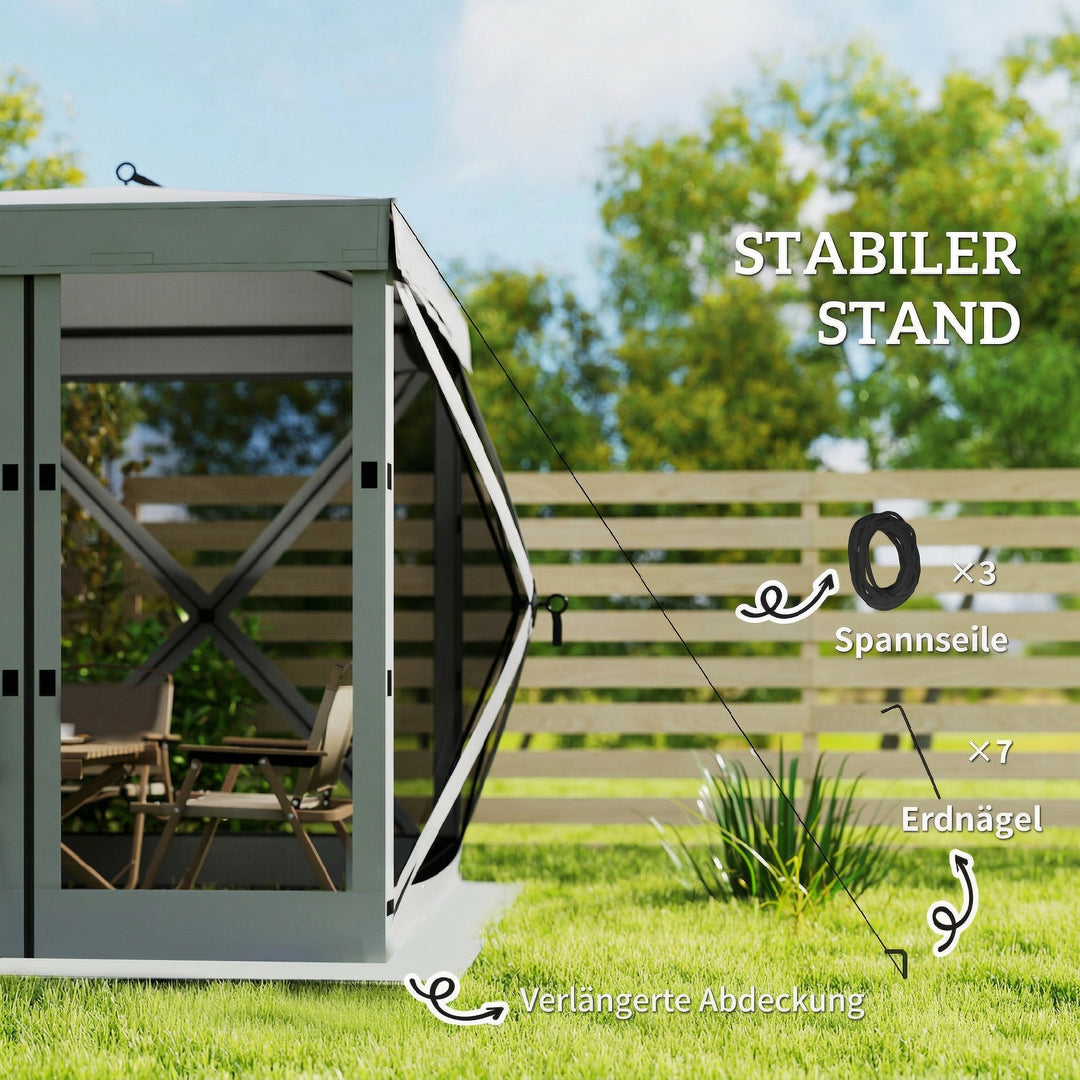 Pavillon 1,85x1,85m Vandtæt, Stabil, Vintertæt, Pop-up, Foldbar Pavillon med 4 Netsidepaneler, Bæretaske, UV 30+