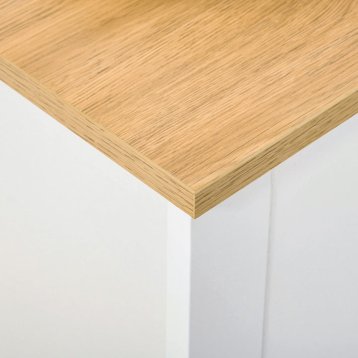 Skoskab med skoopbevaring, 2 rum, 12 par sko, 72 cm x 26 cm x 80 cm, hvid + brun