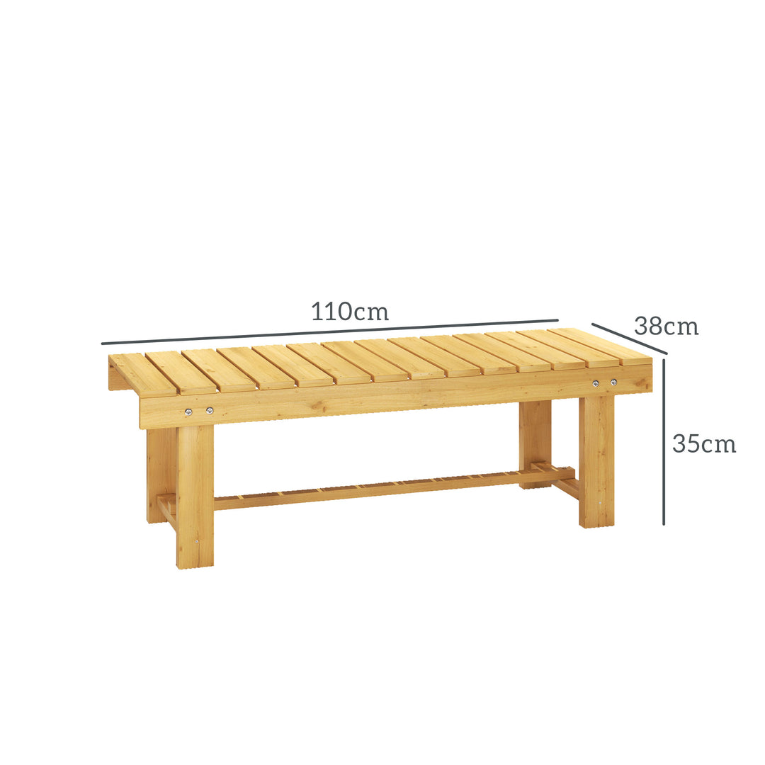 2-personers havebænk i træ, vejrbestandig bænk, havemøbler med vandafvisende lak, parkbænk med 250 kg lasteevne, træbænk til altan, terrasse, have, 110 x 38 x 35 cm naturtræ