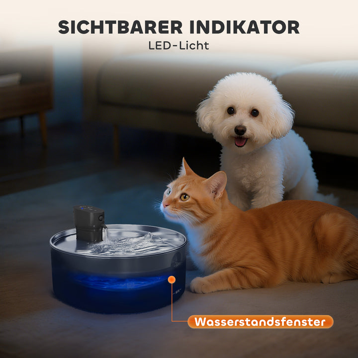 Kattefontæne 7l drikkefontæne til katte med stille pumpe led aktivt kulfilter rustfrit stål 30,6 x 30,6 x 17,2 cm