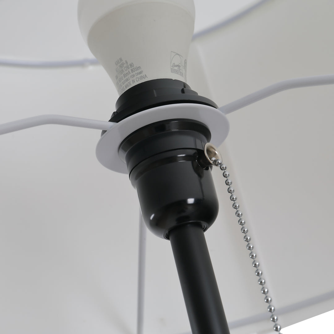 Gulvlampe e27, stål+polyester, 37x37x152cm (sort+hvid)