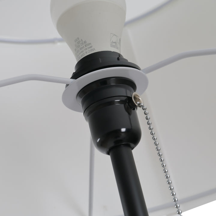 Gulvlampe e27, stål+polyester, 37x37x152cm (sort+hvid)