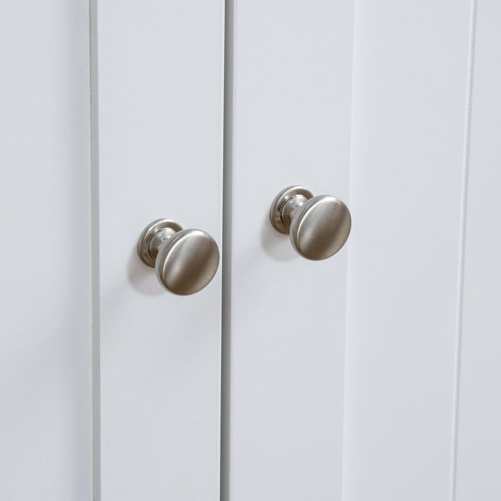 Kattebakke, kattehus, med skillevæg, magnetisk dobbeltdør, sidehylde, hvid, 86 x 48 x 52 cm