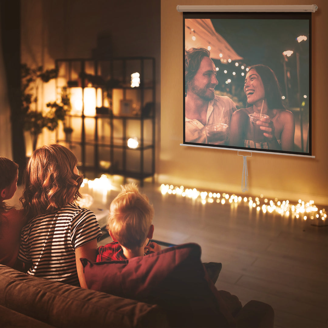 Projektorlærred 152 x 152 cm 85 tommer 1:1 hd 4k projektionslærred til hjemmebiograf, kontorpræsentationer