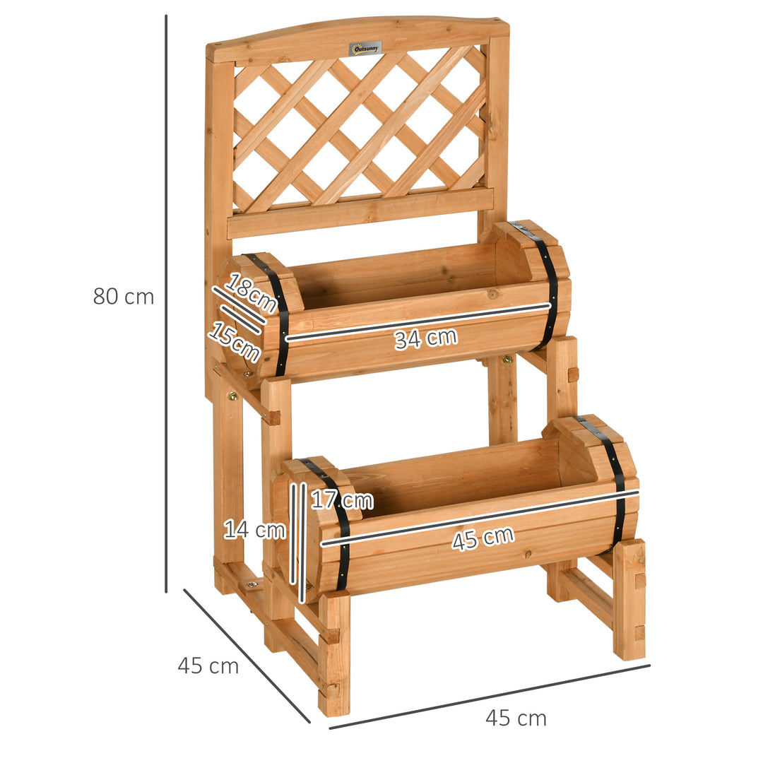 Højbed i rustikt design, plantekasse, inklusive espalier, vejrbestandigt, behandlet massivt træ