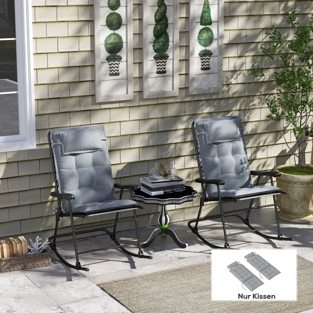 Sæt med 2 hynder til liggestol vandafvisende liggestol hynde til haveliggestol polstringshynde 50x116x5 cm, lysegrå