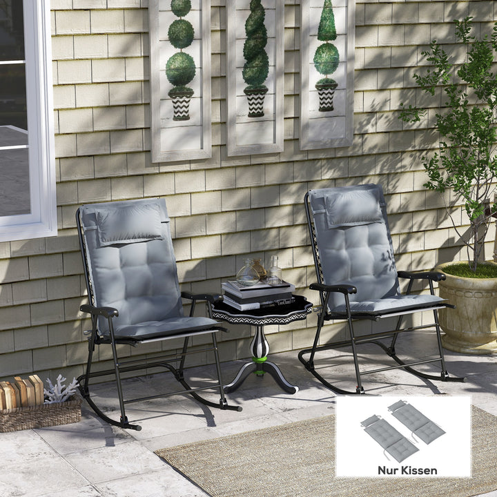 Sæt med 2 hynder til liggestol vandafvisende liggestol hynde til haveliggestol polstringshynde 50x116x5 cm, lysegrå