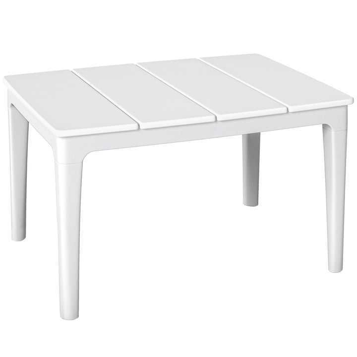 Sidebord 70 x 53 cm, vejrbestandigt, rektangulært havebord i plastik, balkonbord, 35 kg lasteevne, cremehvid