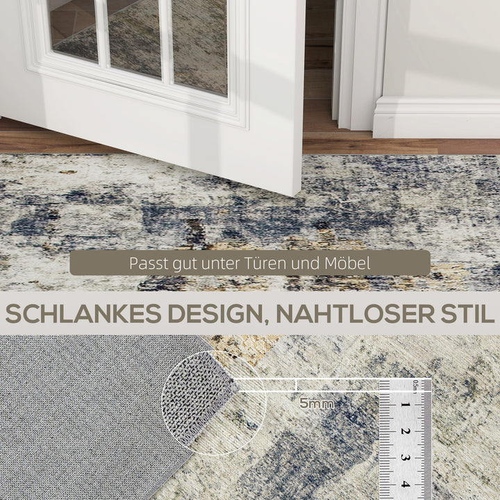 Stuetæppe, polyester, moderne kunstnerisk mønster, vaskbar, grå