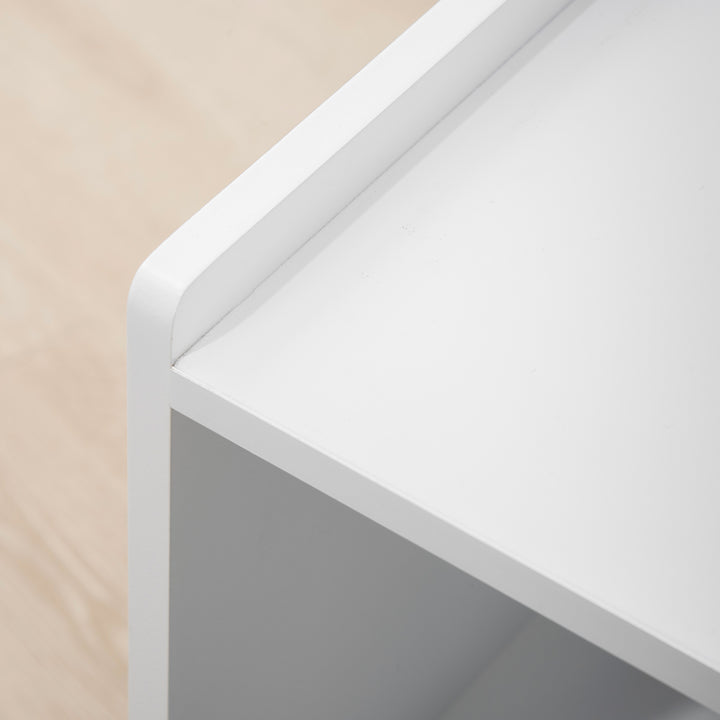 Katteskab med 2 hylder 2-i-1 design magnetisk dør hvid