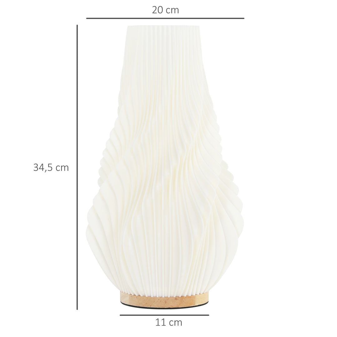 Smart bordlampe med app-styring, alexa-kompatibel, plastik, træ, hvid