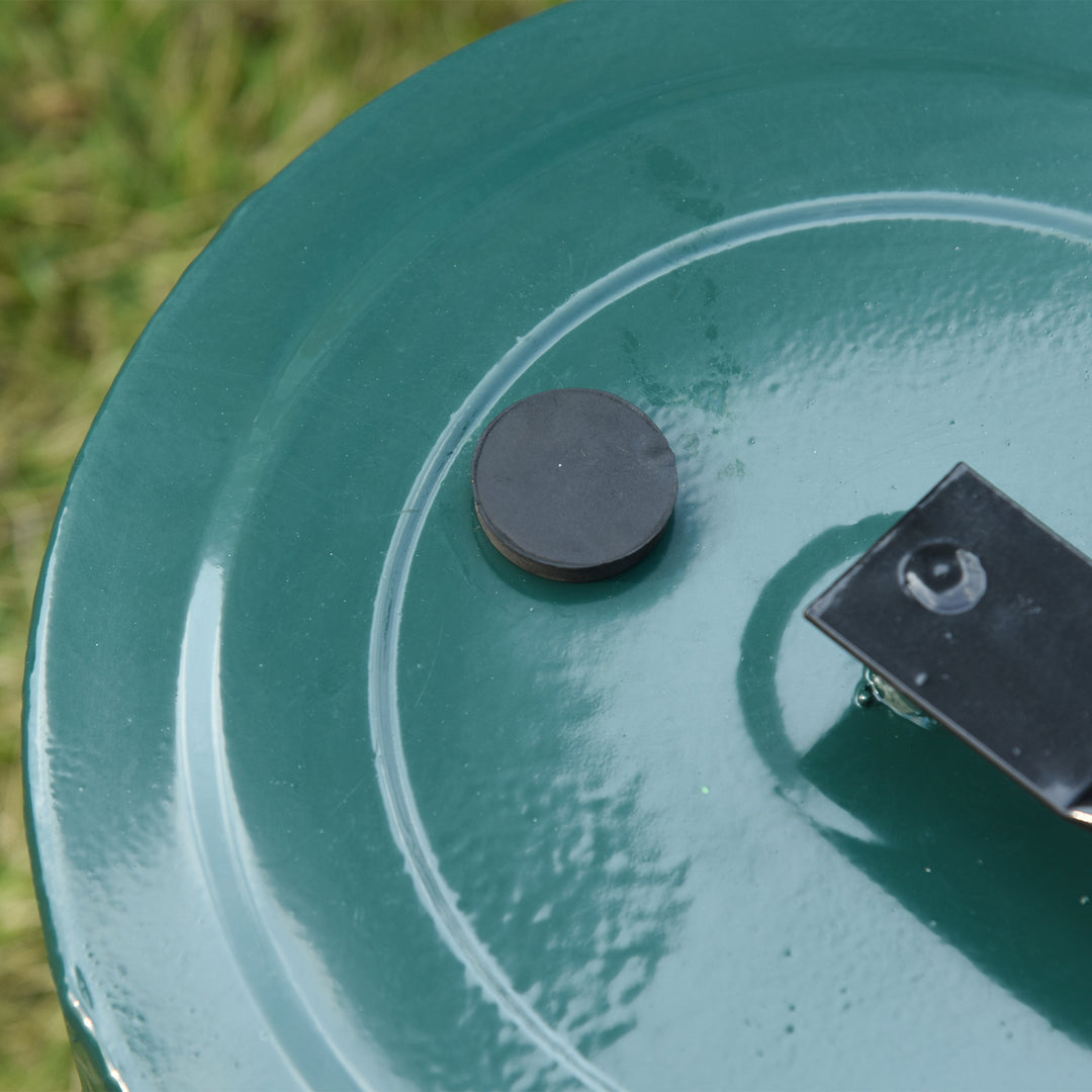 Plænetromle havetromle med u-håndtag 31 cm diameter 30 cm arbejdsbredde 40 l vand/sandpåfyldning metal grøn