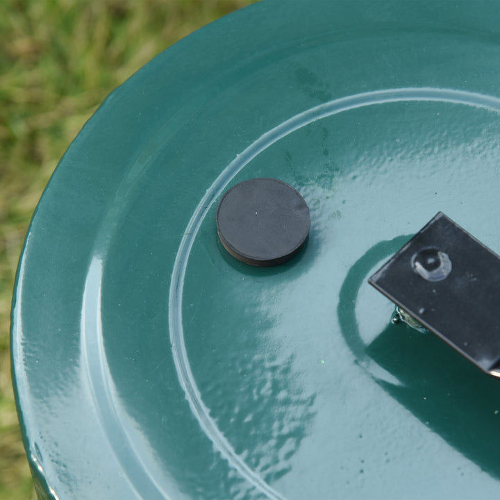 Plænetromle havetromle med u-håndtag 31 cm diameter 30 cm arbejdsbredde 40 l vand/sandpåfyldning metal grøn