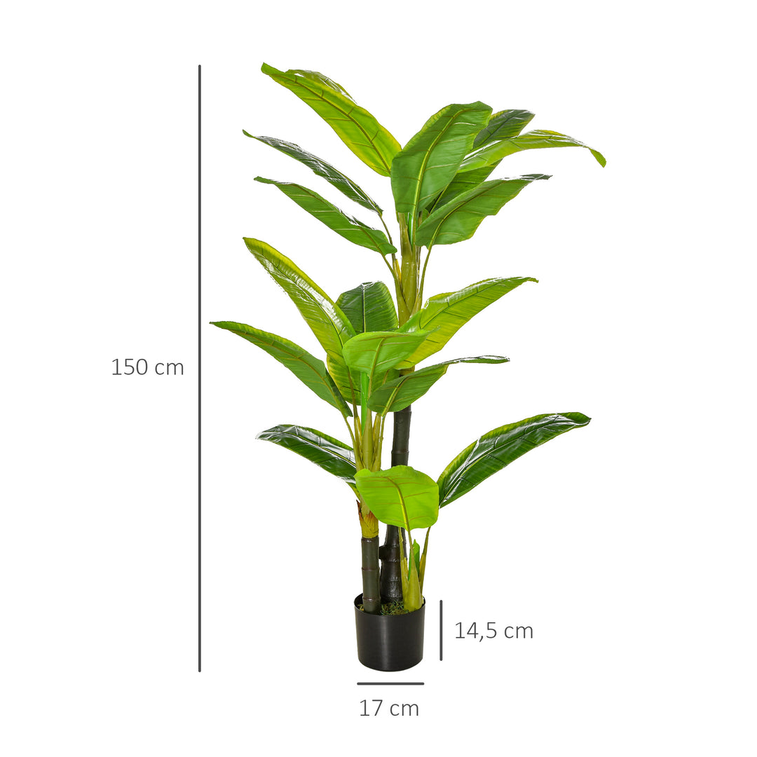 Kunstige planter 150 cm kunstige planter i potte kunstigt banantræ kunstig plante kunstigt træ stueplante dekorativ plante kontorplante plastikpotte til indendørs brug