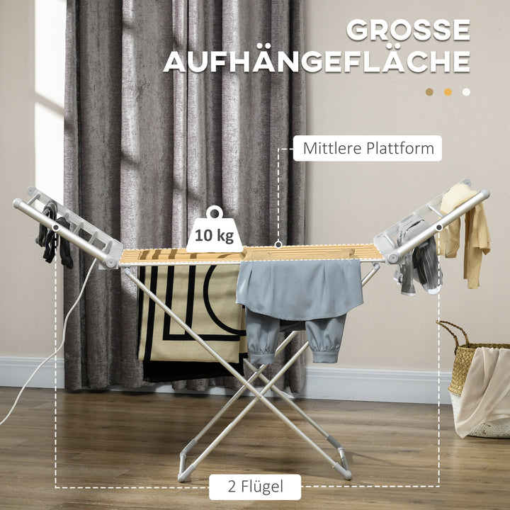 Tørrestativ med varmefunktion, 45-55 tommer, foldbar, 144l x 53b x 96h cm