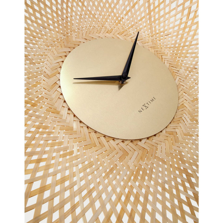 Vægur 60 cm-Silent-Brown/Sort-Bamboo-NeXtime 'Vortex'