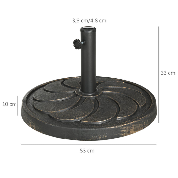 Parasolstativ/parasolholder, vejrbestandig, Ø53 x 33H cm, sort