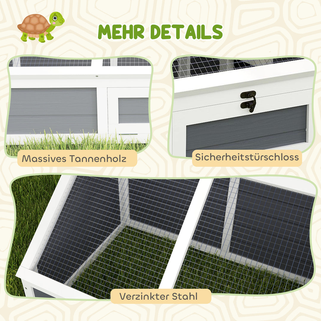Skildpaddekasse, udendørs skildpaddeindhegning, bundløst design, nem at åbne, skildpaddehus, lysegrå