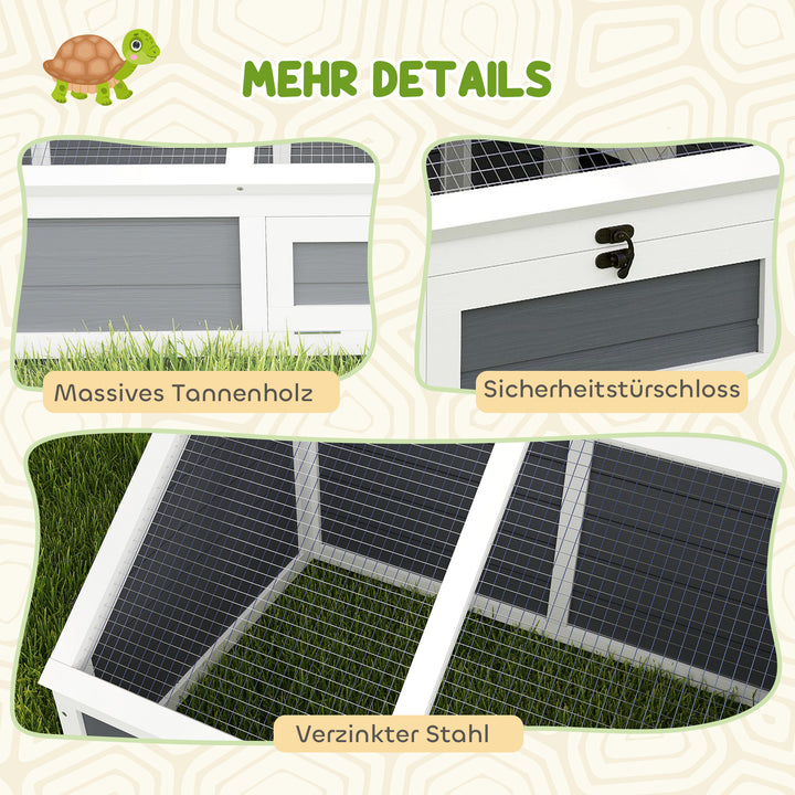 Skildpaddekasse, udendørs skildpaddeindhegning, bundløst design, nem at åbne, skildpaddehus, lysegrå